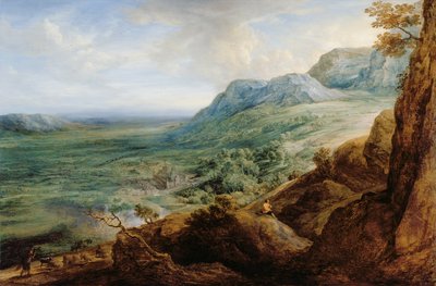 The Escorial, from a Foothill of the Guadarrama Mountains by Lucas van Uden